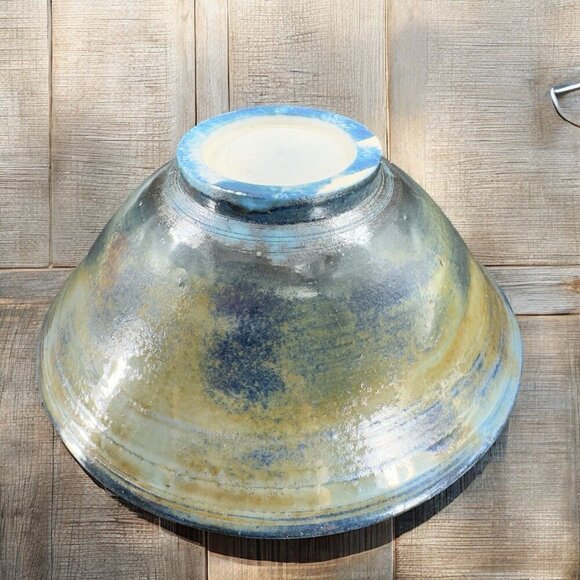 Vintage 1950s Japanese Pottery Hand Made Dish Bowl Red Splatter Glaze Signed - Picture 2 of 14